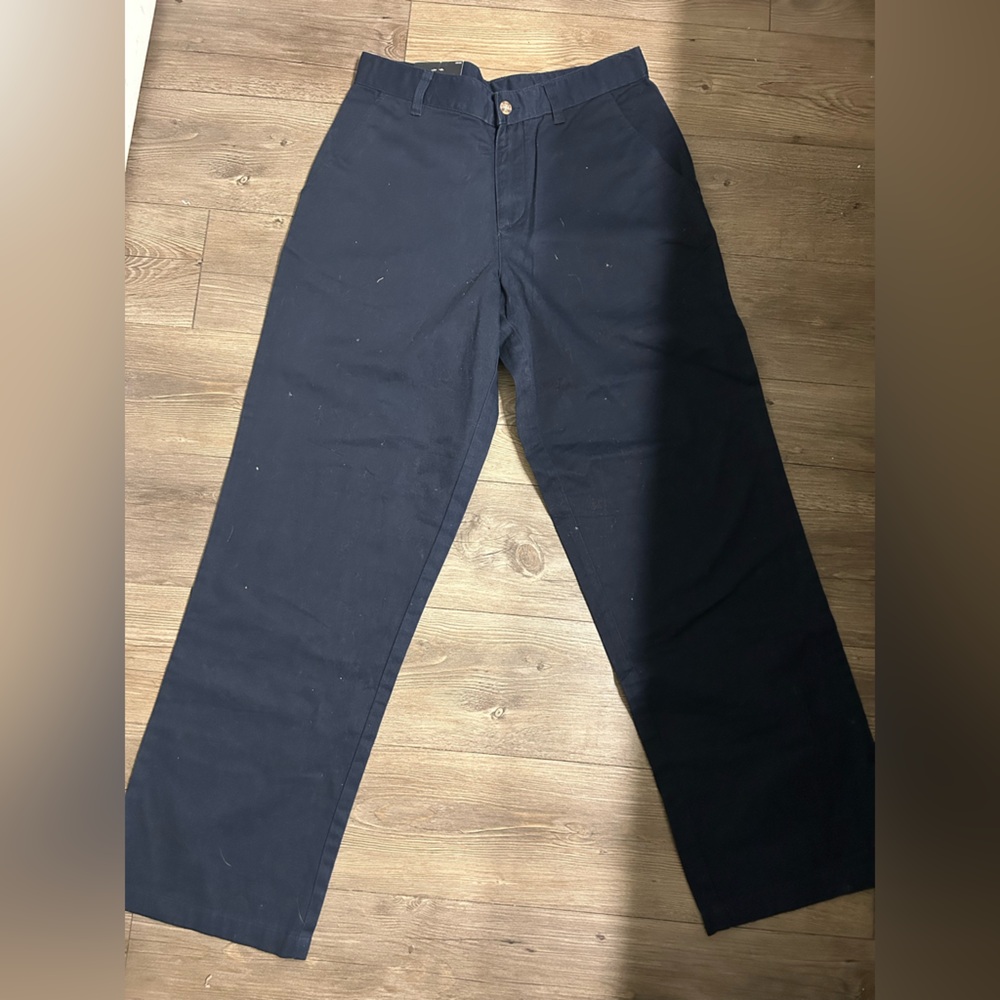 Izod Navy Flat Front Pants
